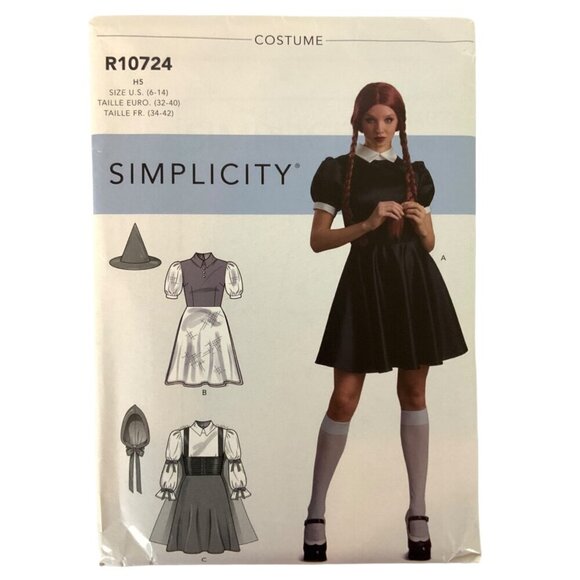 Simplicity R10724 Halloween Costume Sewing Pattern Dress Apron Hat Sizes 6-14 - Picture 1 of 3